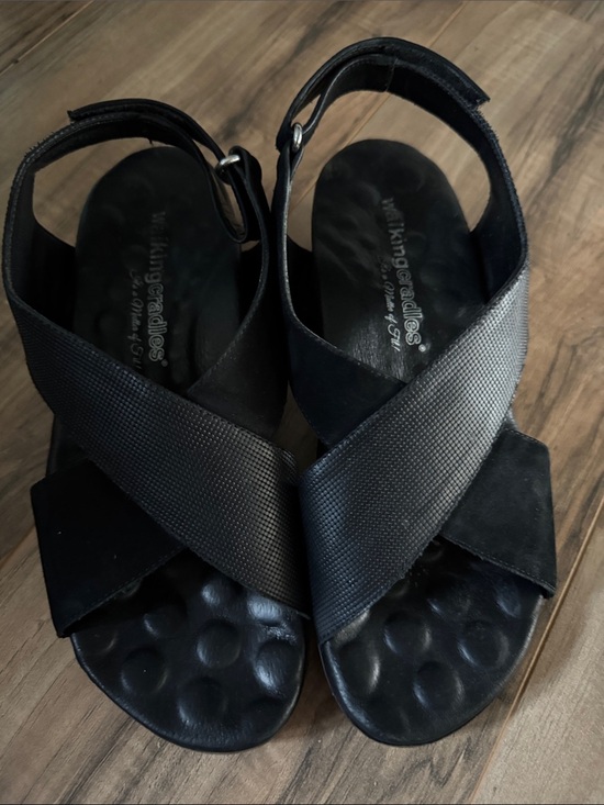 Walking Cradles Shoes - Walking Cradles Black Crisscross Comfort Sandals